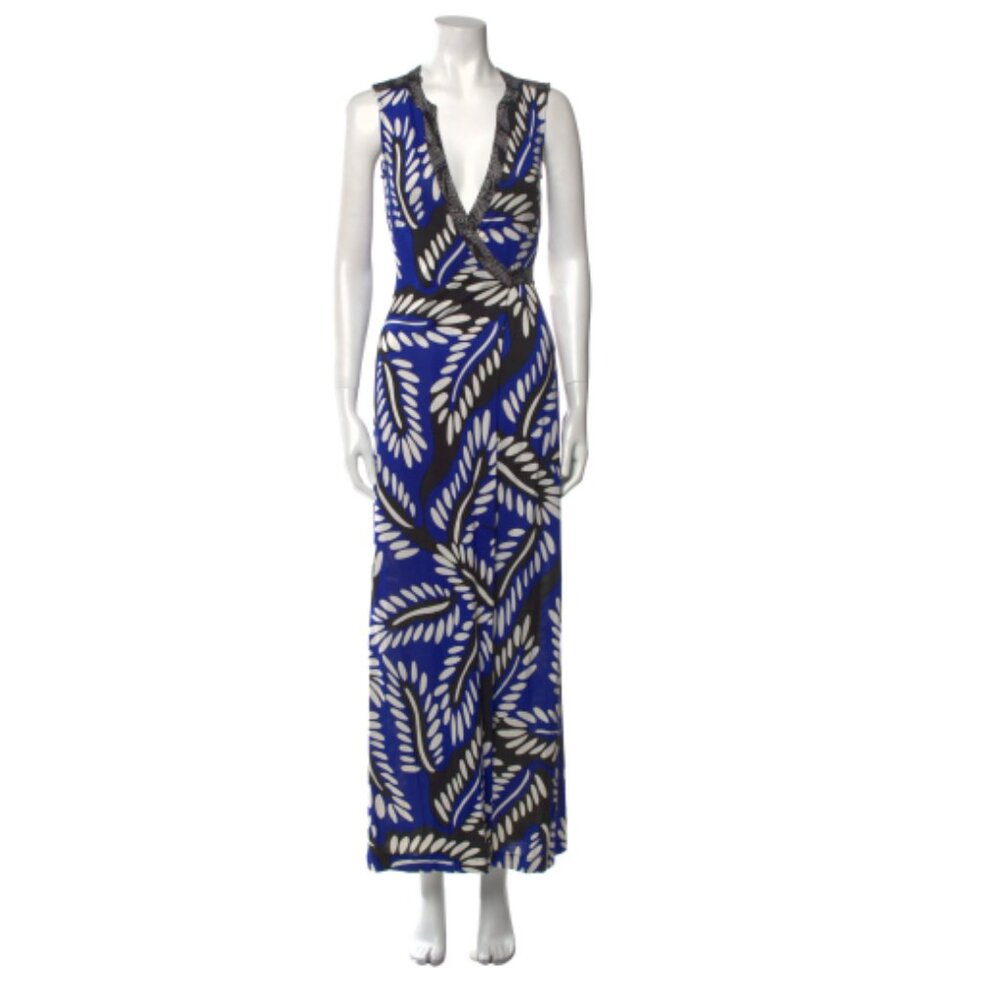 Diane Von Furstenberg Orchid Silk Maxi Dress size 6
